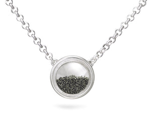 Diamond Dust Necklace, 17", Black