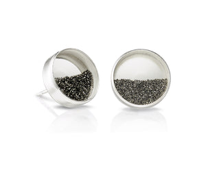 Diamond Dust Post Earrings, Black