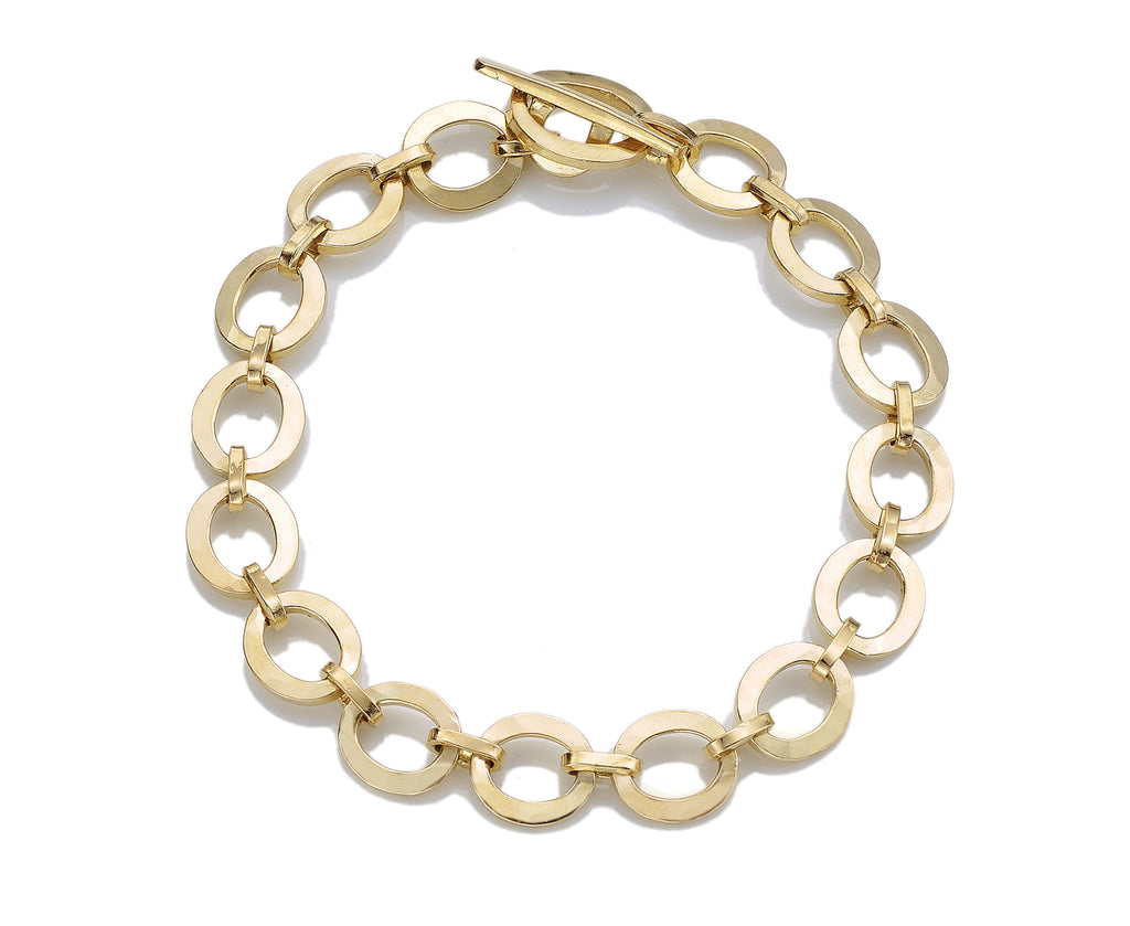 Gold bracelet with oval links- weighs exactly one ounce of gold