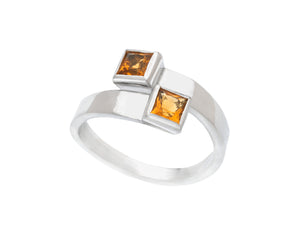 Bypass ring, Sterling silver and citrine