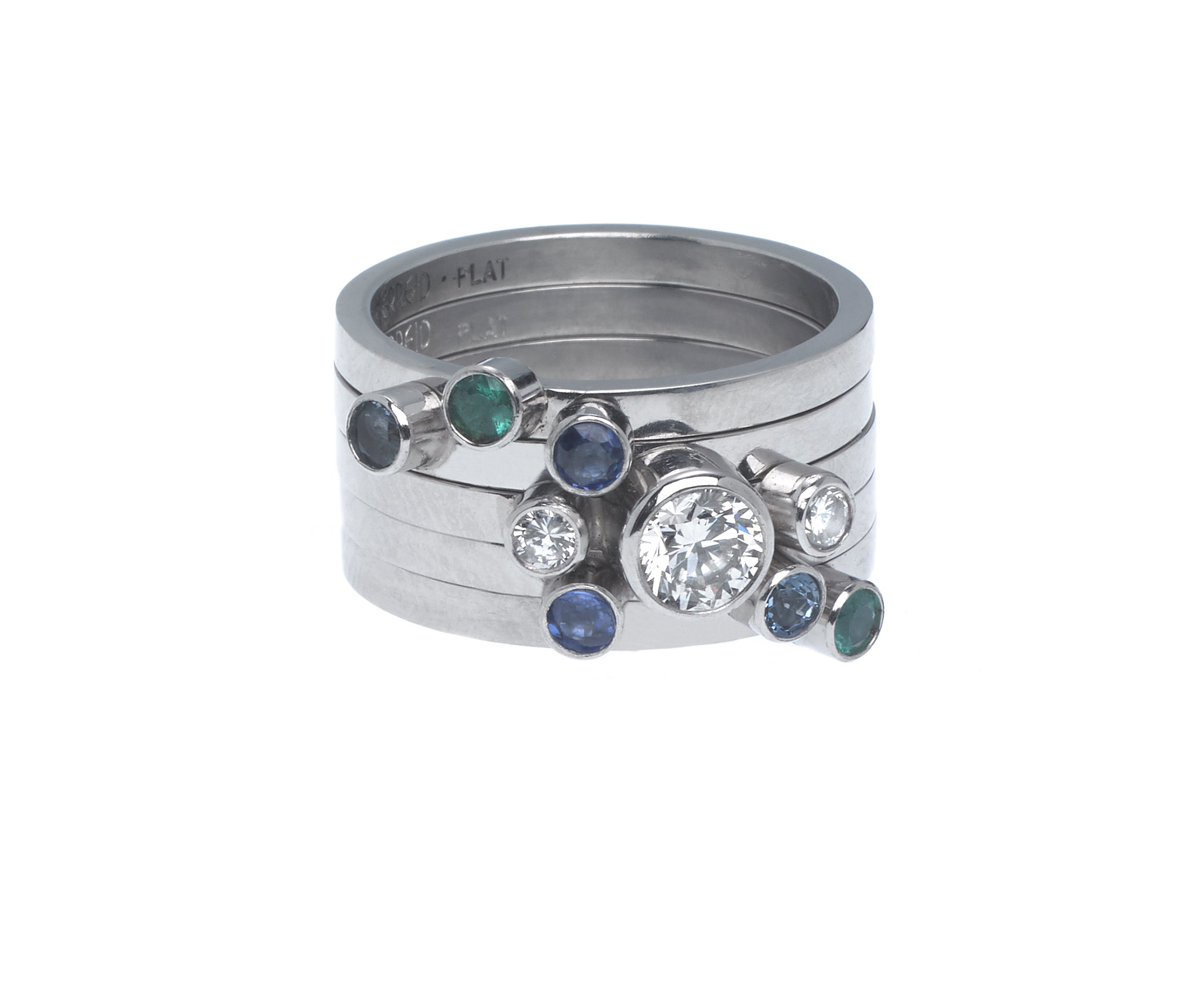 Mother's ring – Flower – asymmetrically arranged