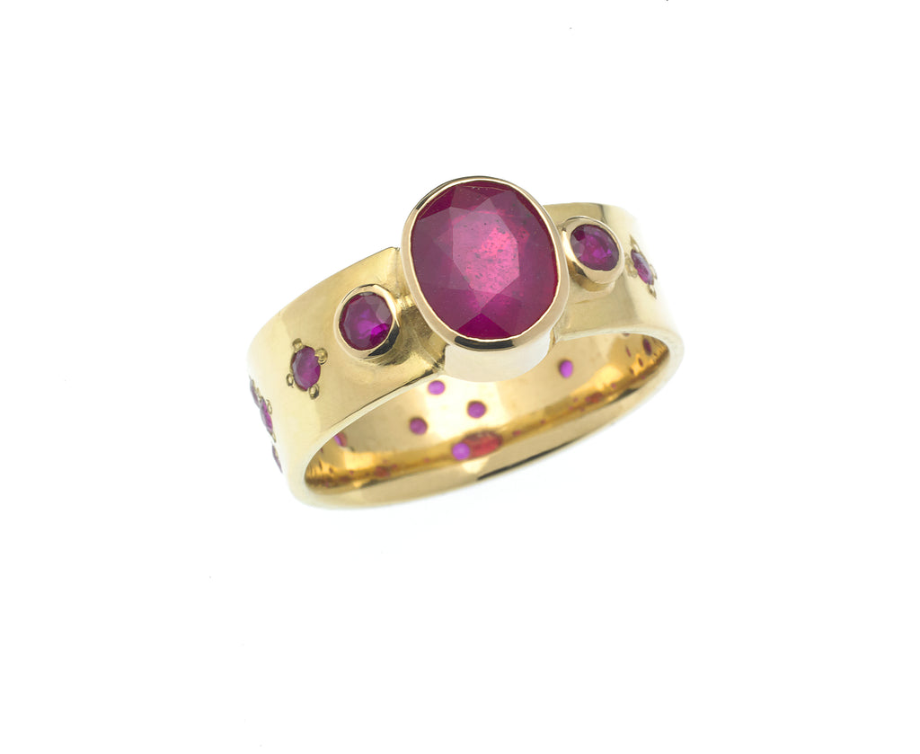 Mary, Queen of Scots Ring, 18K and Rubies