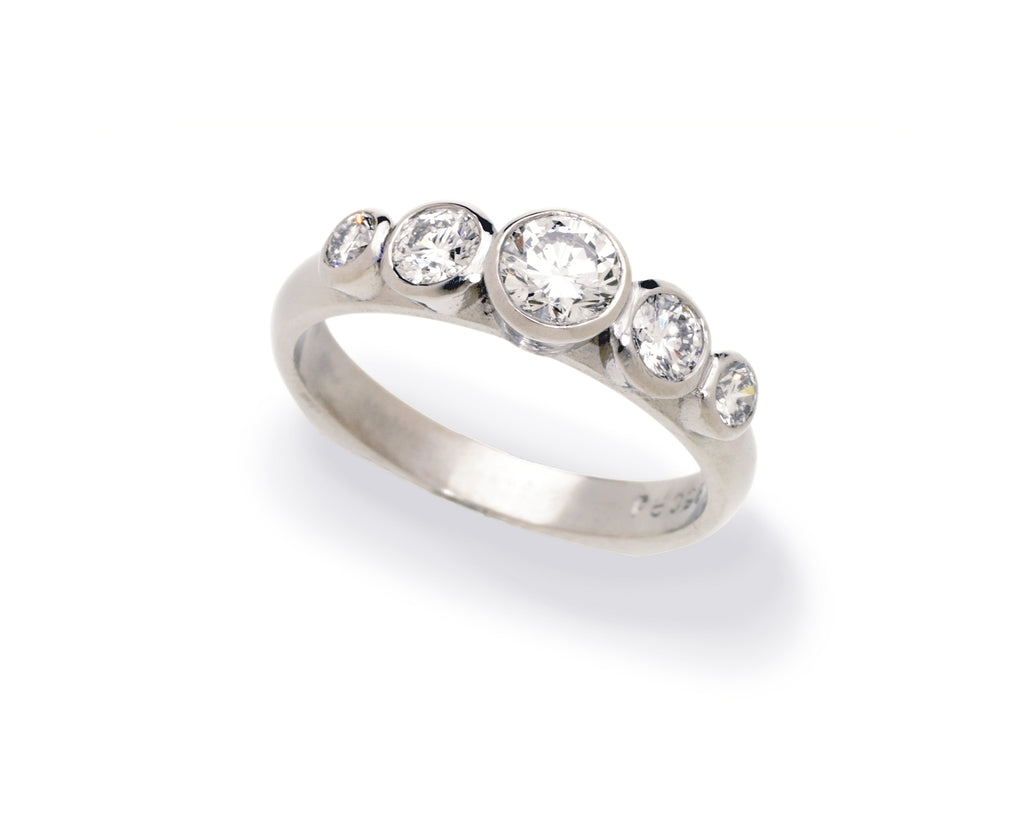 Five stone Diamond ring – Platinum