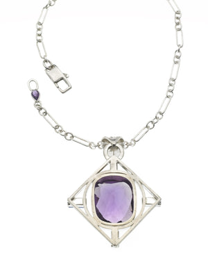 Back of amethyst pendant.  Notice the detail on the clasp.