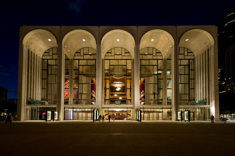 Exterior, Met Opera, Lincoln center, NYC, at night