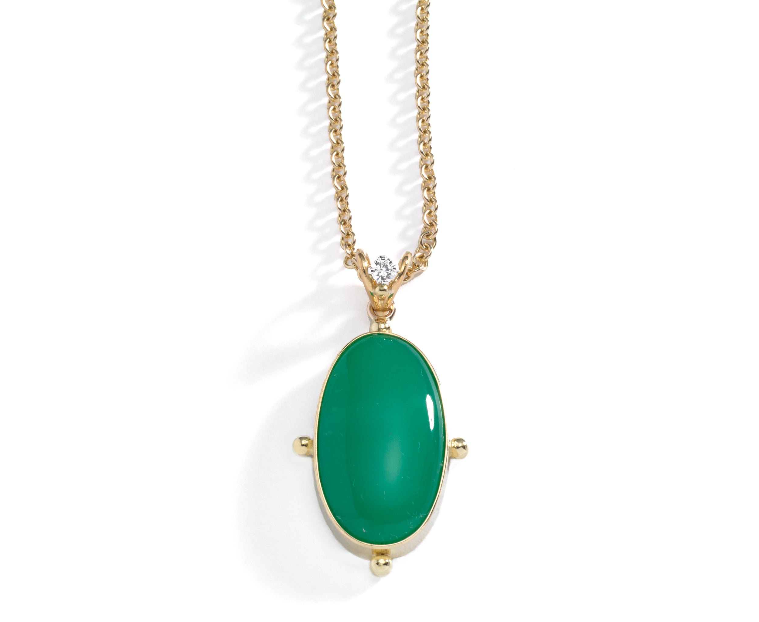 Chrysoprase and 18k Gold Handmade Necklace